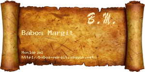 Babos Margit névjegykártya