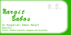 margit babos business card